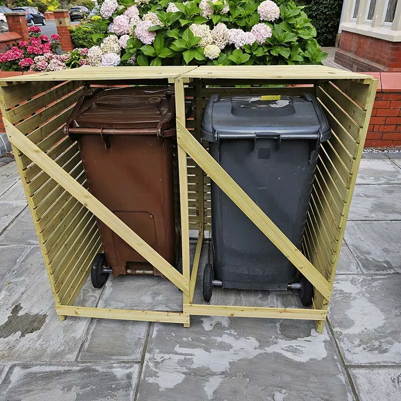 Garden furniture set home garden product duct shed garbage can box storage bin with wood lid