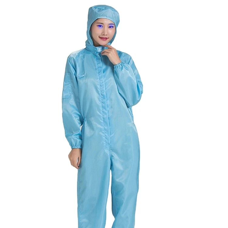 High quality Taiwan funded factory sale antistatic jumpsuit reusable esd garment esd cleanroom suit