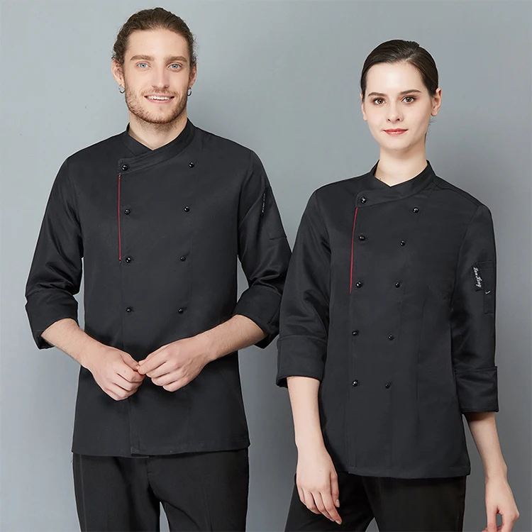 Autumn And Winter Chef Clothes Cool Breathable Bakery Dessert Women Men Long sleeve Cook/chef Uniform Catering service overalls