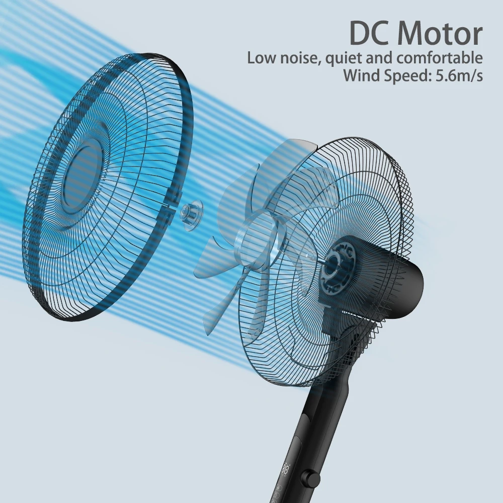 Popular product 10 Speed Stand Fan indoor 7 blade remote control white standing fan