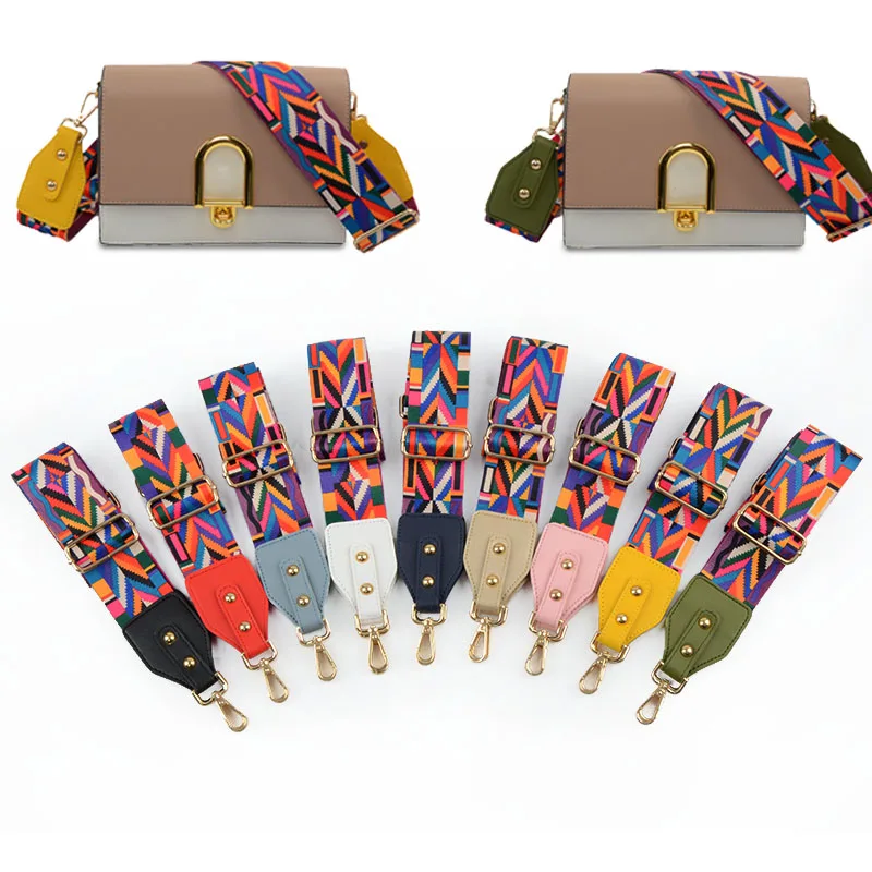 
 Аксессуары из искусственной кожи для женщин, разноцветная сумка с богемным принтом, регулируемая сменная сумка, ремень для сумки, ремешок для сумки, ремешок на плечо  