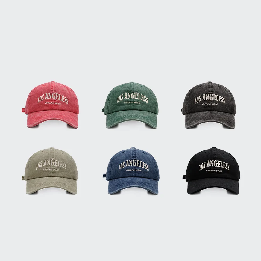 Unstructured cotton Los Angeles baseball cap 6 panels personalized custom dad hats with embroidery logo