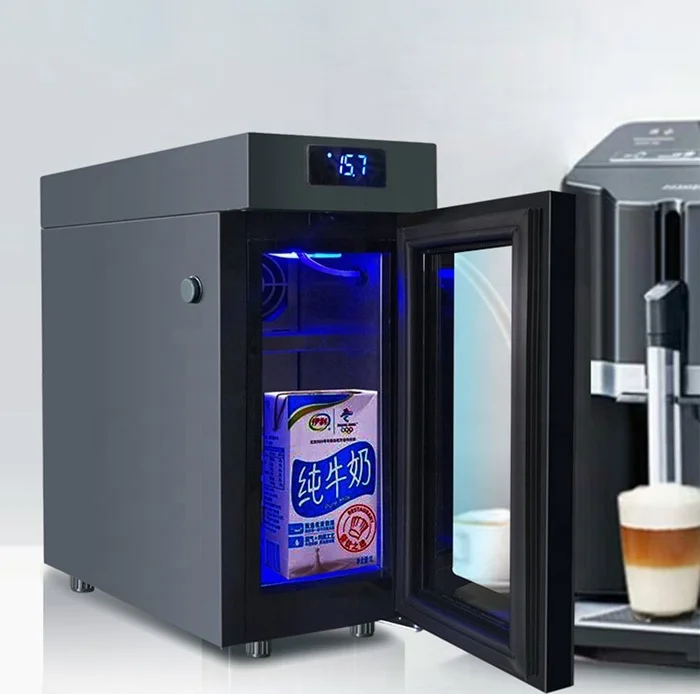 2-6degree Compressor Chilling milk display fridge milk based coffee drinks mini milk fridge for coffee machine with tube