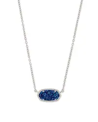 Fashion Elisa Pendant Necklace Jewelry Rhodium Plated for Women Druzy Necklace
