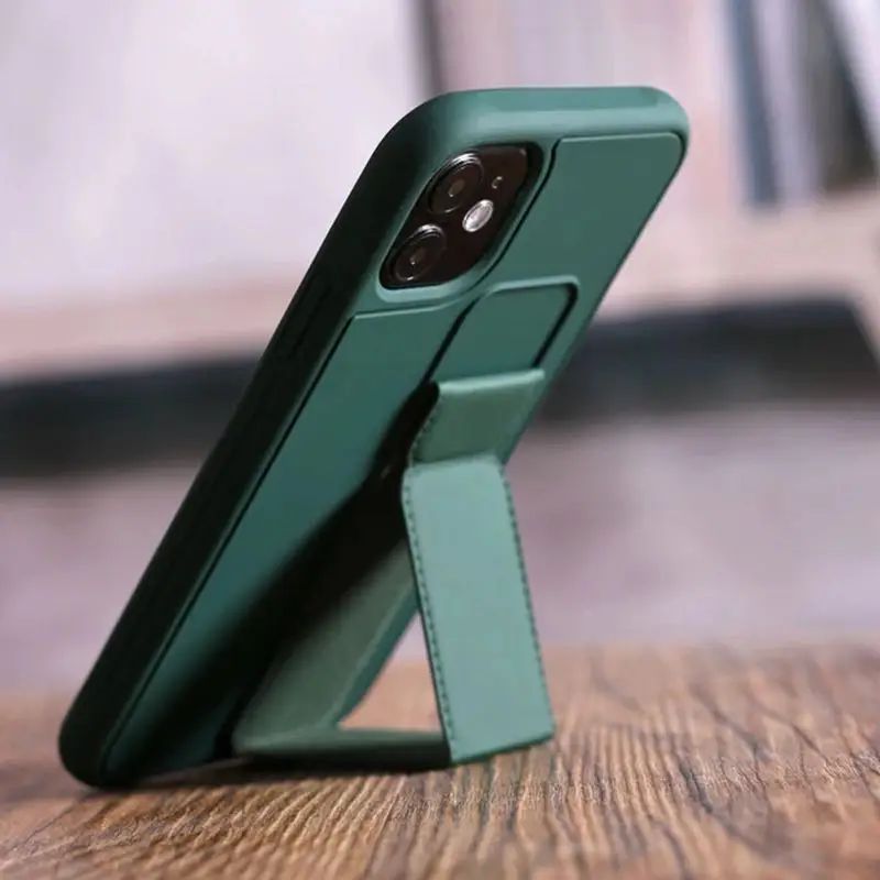 PU leather candy color magnetic Phone Case For Iphone 13 12 11 Pro Max  hand wrist strap stand holder back cover  phone case