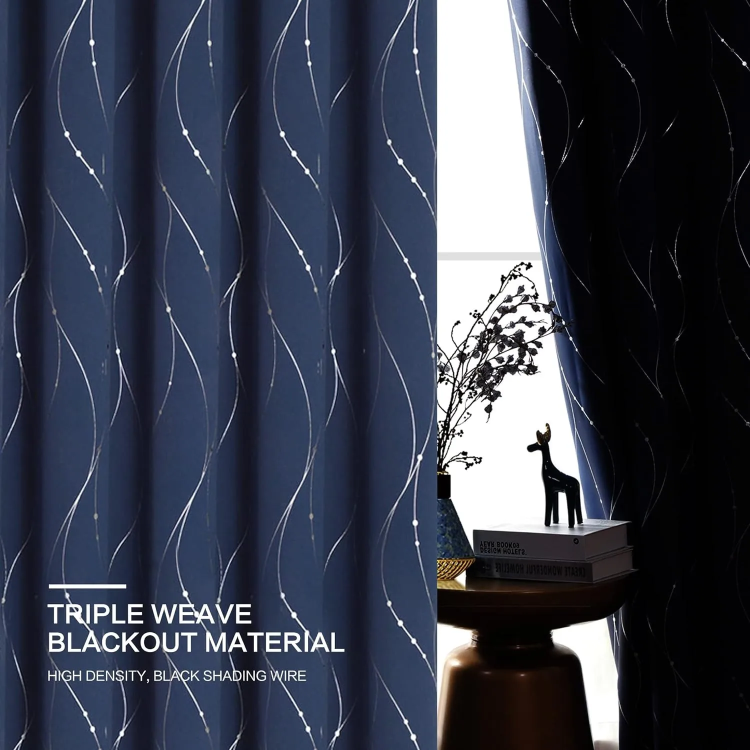 JA Customizable Thermal Insulated Blackout Curtains for Bedroom and Kids Room  Sun Blocking Window Curtains for Home Decoration
