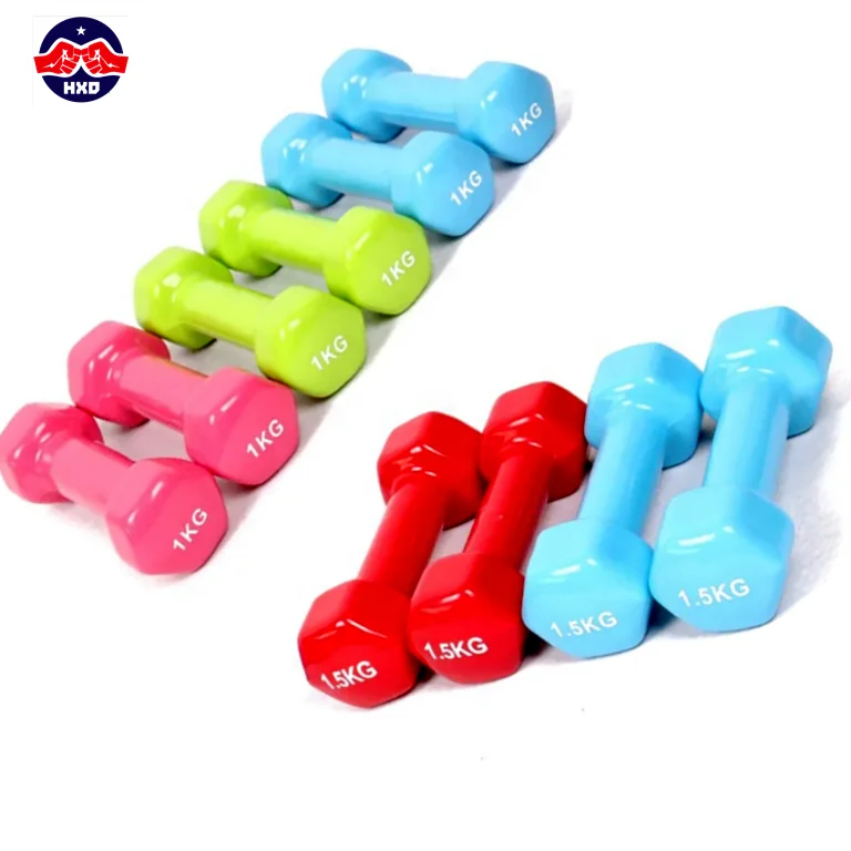 Hex Head Dip Plastic Dumbbell Male and Female Bone-shaped Dipped Dumbbells Portable Yoga Fitness Dumbbell