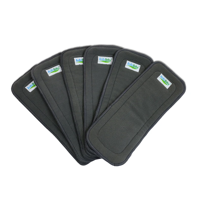 Hot Selling Ananbaby Washable Reusable Organic Bamboo Charcoal Inserts bamboo charcoal liner for Pocket Cloth Diaper
