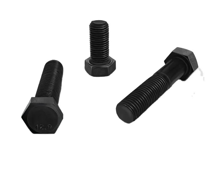 DIN933 full thread DIN standard metric size Hex bolt Grade12.9 black oxide in stock