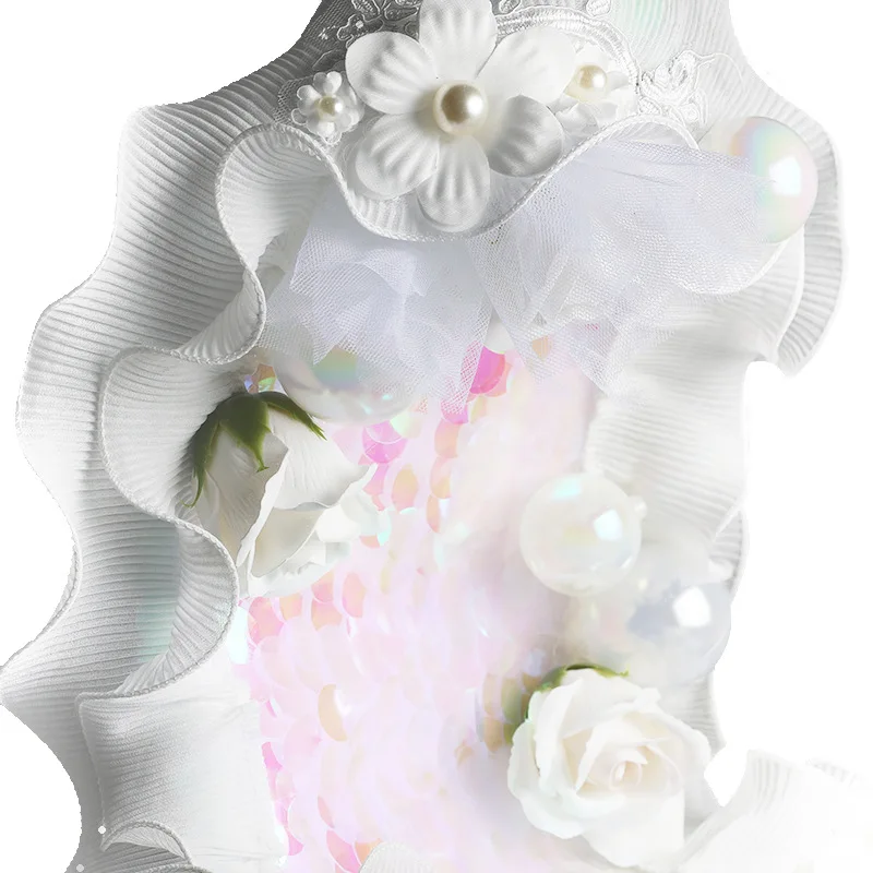 Handmade beautiful romantic lace moon boat theme birthday cake ornaments decoration