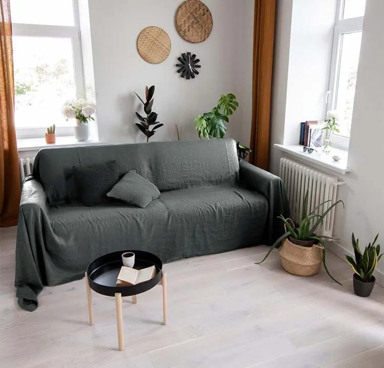 Nordic 3 seater 100 linen sofa cover Towel couch Cover set for 1234 Seatcustom size