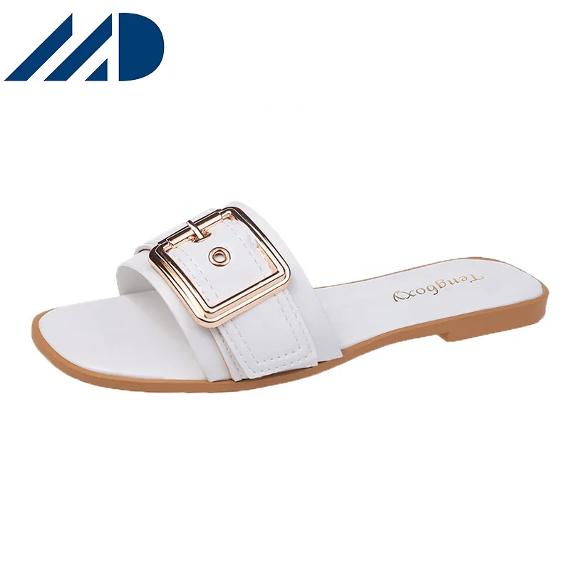 Factory Price New Hot Sale Fashionable Casual Women Sandals Open toe Slip on  Ladies Gold Chain Women Slide Slippers