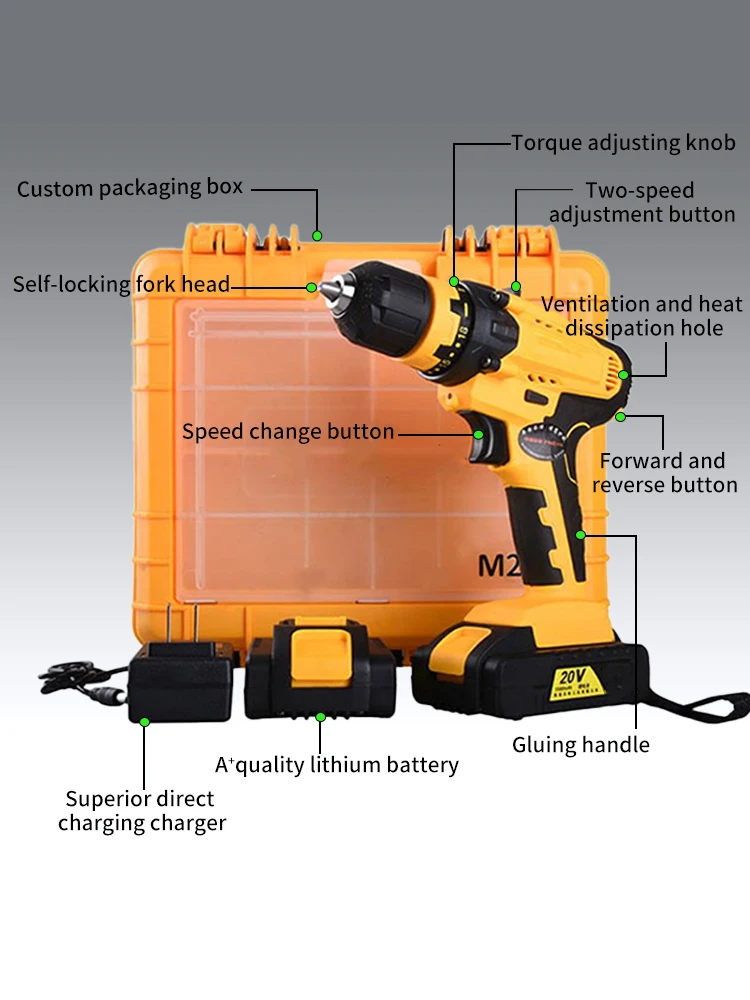 Original li-ion battery machine power drills portable electrical 24v charger cordless impact drill set power tools set