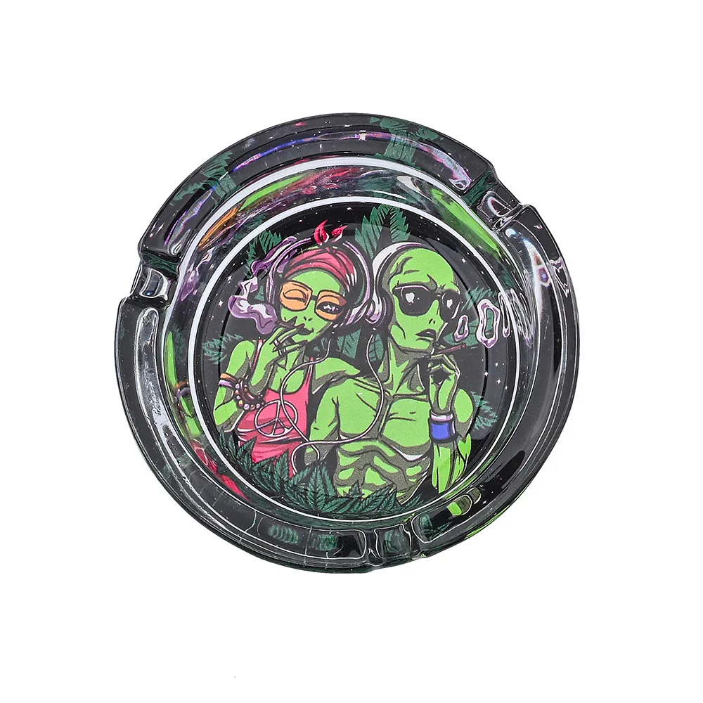New Alien Glass Ashtray Cartoon Personalized Crystal Creative Alien Portable Ashtray