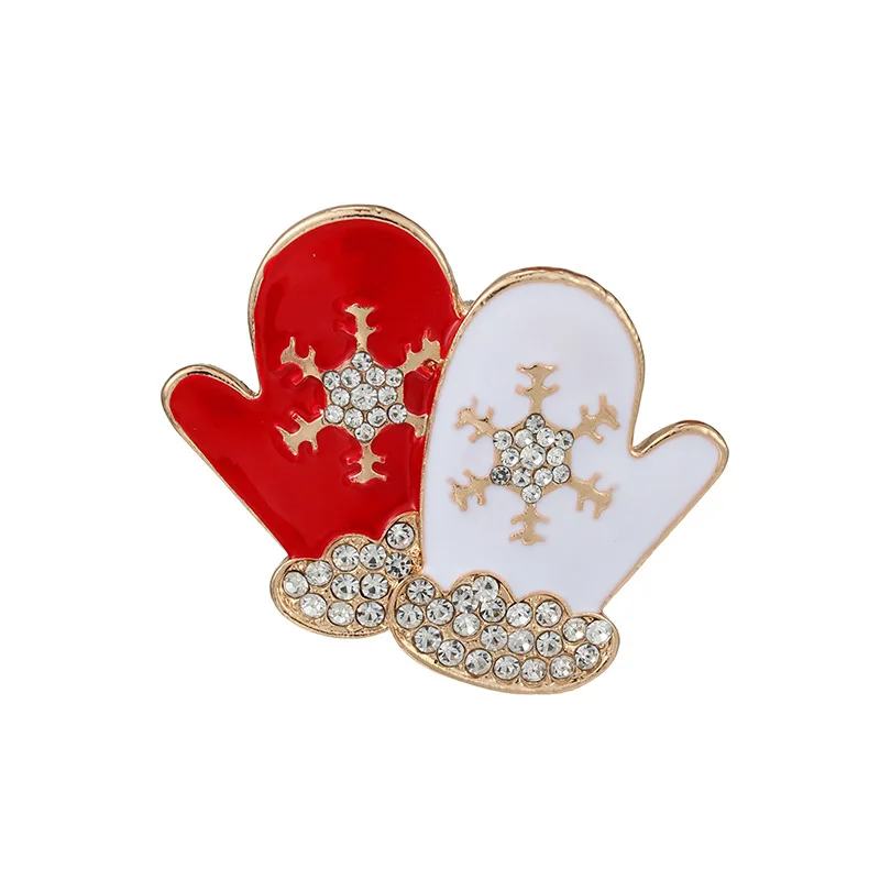 3D Christmas Set Brooches Stockings Santa Claus Sika Deer Red Hat brooch Metal Badge Lapel Pin