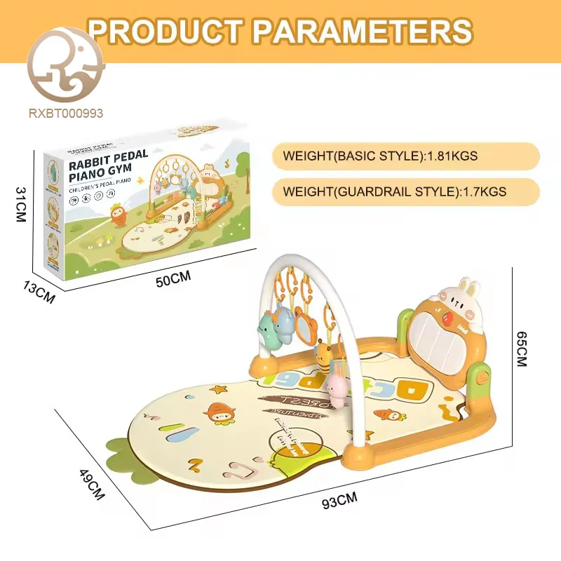 Factory Supply Infant Multi-Functional Soft Activity Play Mat Funny Indoor Fitness & Sleeping Game with Musical Pedal Fiddle Toy