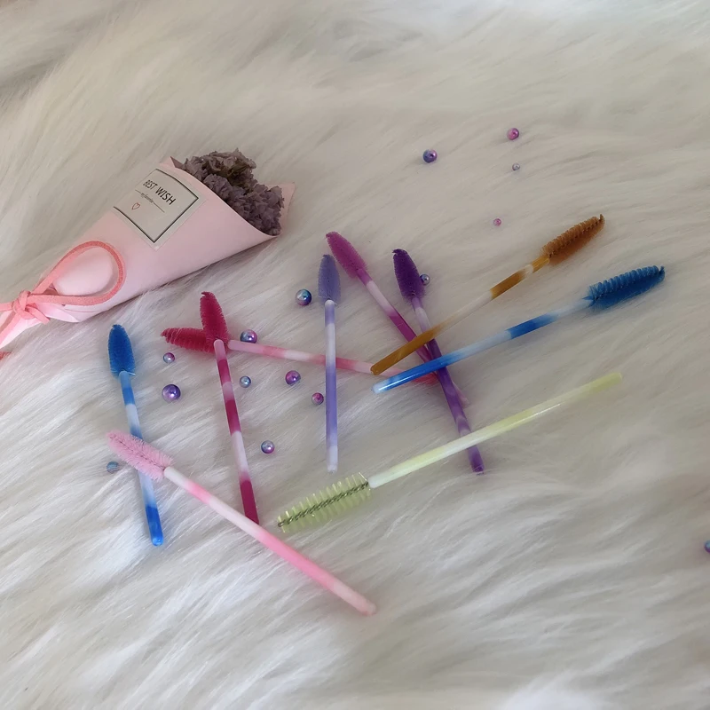 
eyelash brush applicator mascara wand private label nylon plastic disposable mascara brush for eyelash extensions makeup brush 
