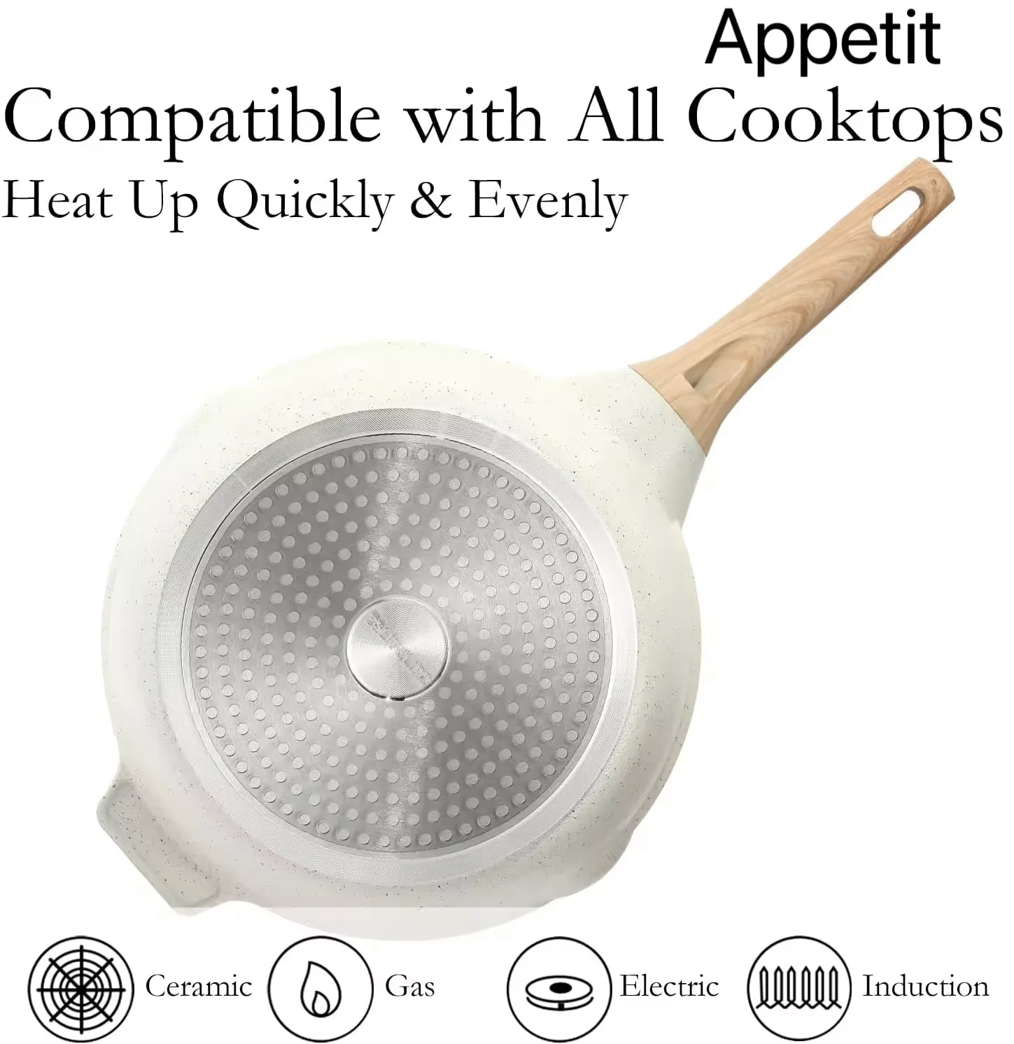 Nonstick 28cm Deep Frying pan with lid | Non Toxic (PFAS/PTFE/PFOA Free) Omlete Saute Pan | Induction | Stay Cool Handle