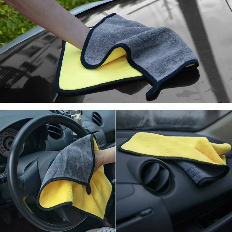 Absorbent Soft Fiber Quick-drying Car Towels Cleaning Drying Towel for Car Accessories Glass Free Samples Microfiber Sustainable