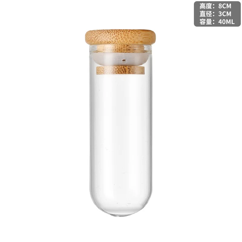 Borosilicate Empty Portable Food-grade Empty Vial Candy Honey Glass Test Tube With Cork