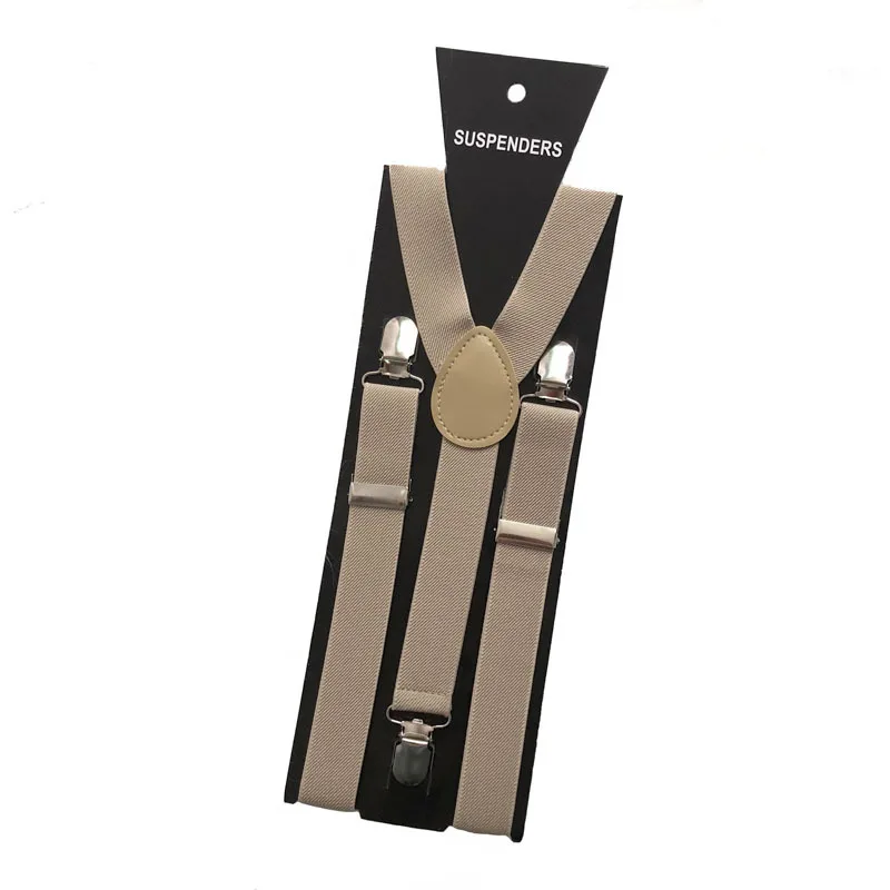 RTS 24 Colors Fashionable Pure Color Adult Suspenders Clip High Elastic Suspenders 2.5*100 cm
