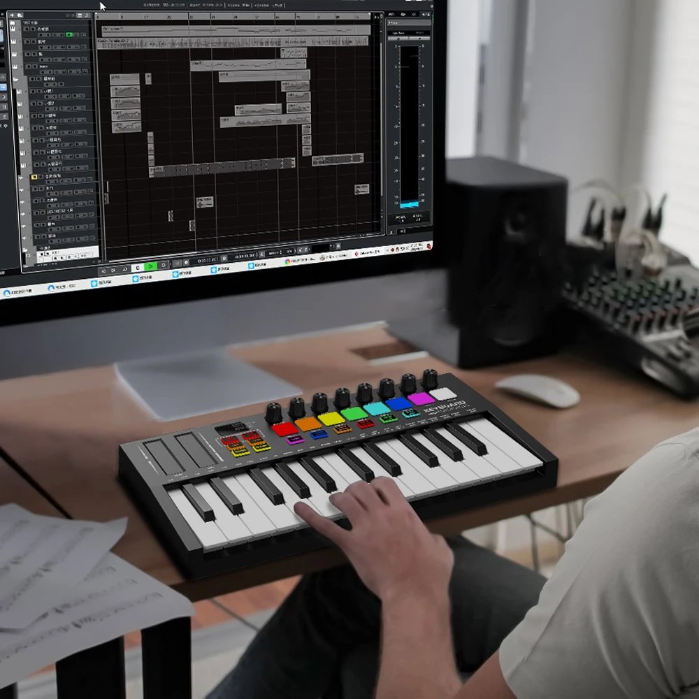Клавиатура konix MIDI контроллер портативная расстановка RGB strike pad Заводская клавиатура
