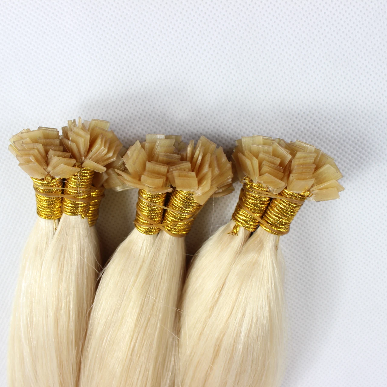 Блондинка с плоским кончиком волос наращивание необработанные двойные нарисованные девственные китайские бразильские волосы