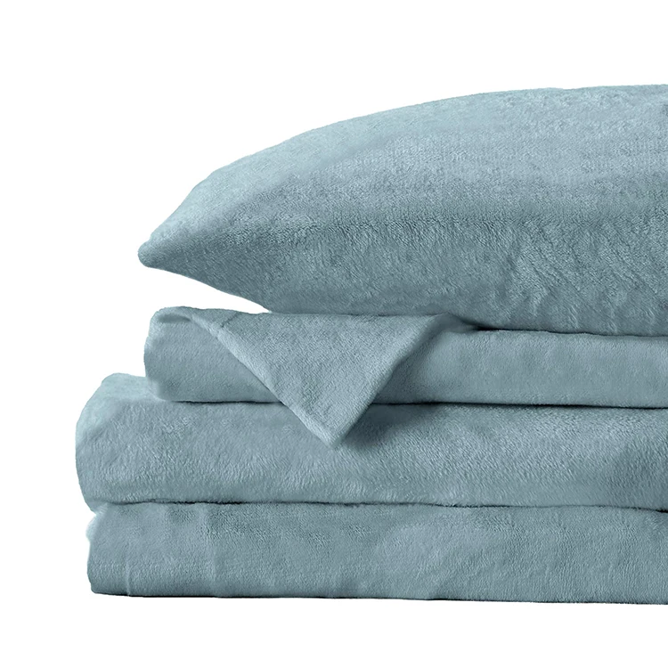 Beddings Luxury Warm 4 Piece Plush Winter Velvet King Size Bed Sheet Set With Deep Pocket