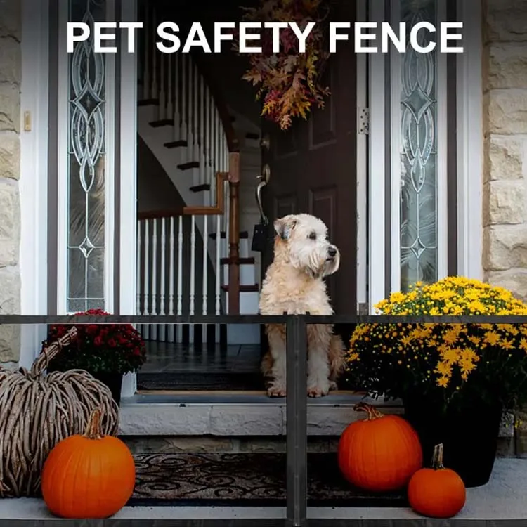 Multi-Functional Pet Safety Gate Easy Installation Foldable Mesh Fence Indoor and Outdoor Ventilated Barrier for Home Pet Manage