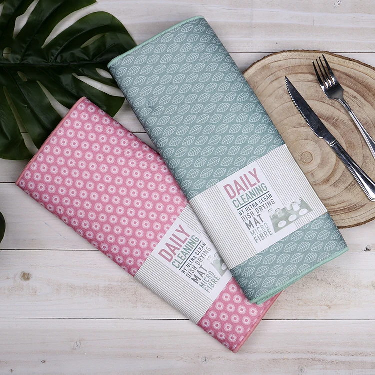 K & B Kitchen Microfiber Dish Dry Mat Quick Dry Absorbent Table Mat For Kitchen Counter