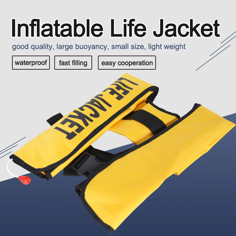 Direct Selling Water Rescue Life Jacket High Buoyancy 150N Inflatable Life Jacket for Water Sports Marine Rescue