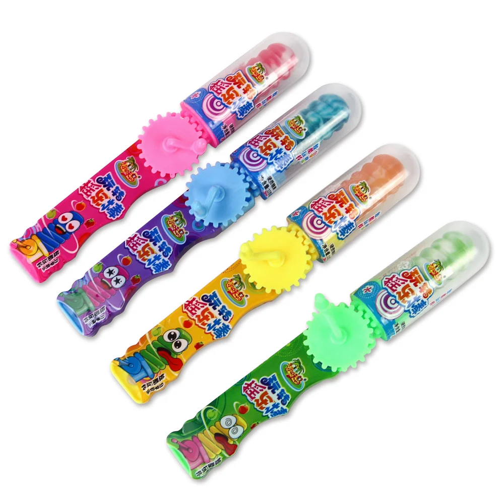 Mini Funny Hand Shaking Swirl Twist Sweet Lollipop Hard Candy
