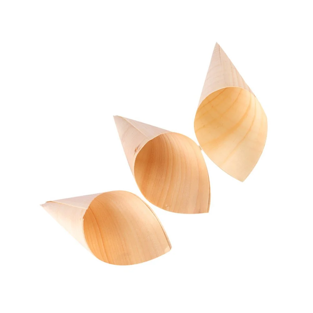 Factory price hot sale biodegradable Disposable wooden bamboo cone