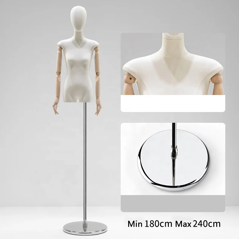 Model mannequin female women clothing wide shoulders half body showcase window fashion store display stand full body