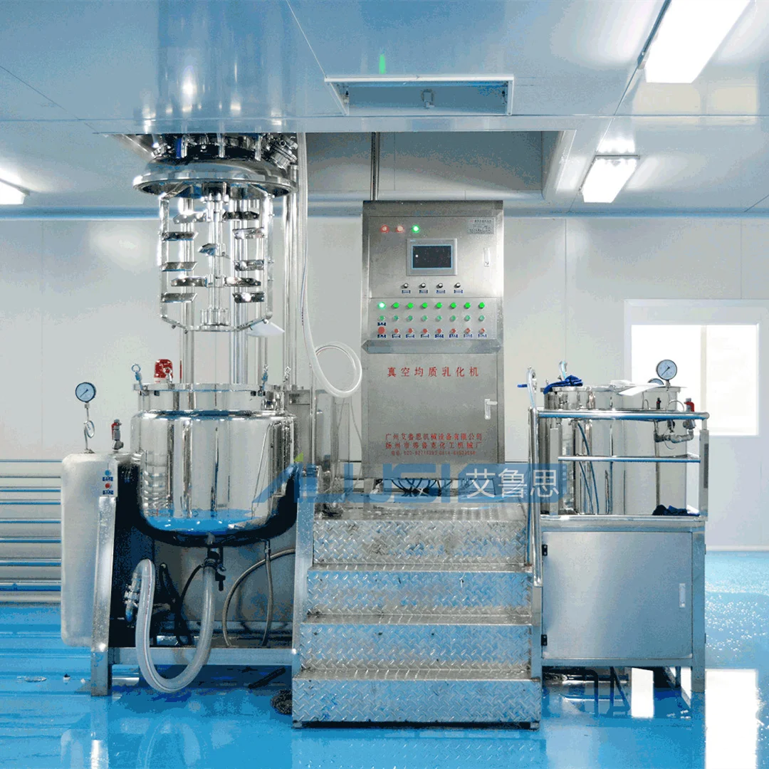 cosmetic cream vacuum emulsion homogenizer mixer price of soap making machine/automatic liquid dispensing spiral mixer
