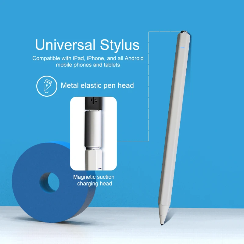 Металлический стилус для мобильного телефона и планшета с usb-кабелем для зарядки устройств с сенсорным экраном
