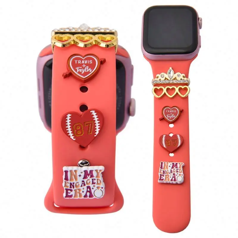 New Hot Selling  decoration charms For  watch Double color silicone iwatch sports strap watch band charms