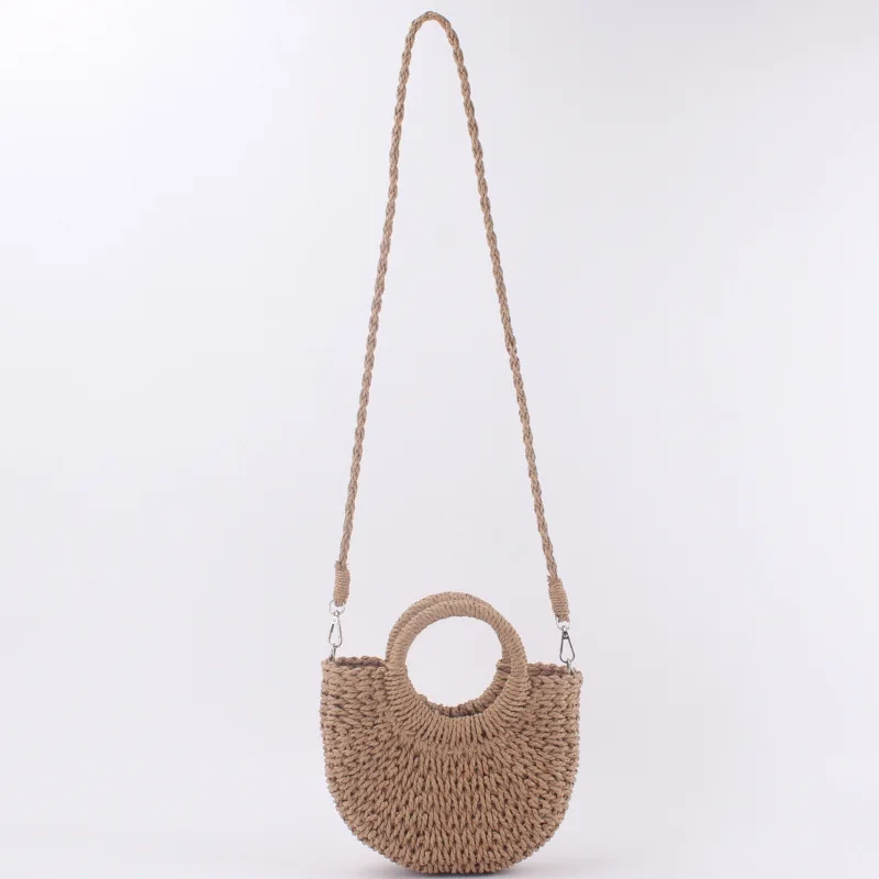 Manufacturers selling new small pure and fresh and hand carry his dual woven bag holiday beach bag handbag straw bag