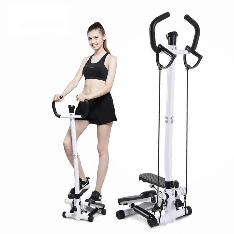Home Use Handlebar Fitness equipment Foldable Stair Step Machine stepper with Resistance Bands and handle bar