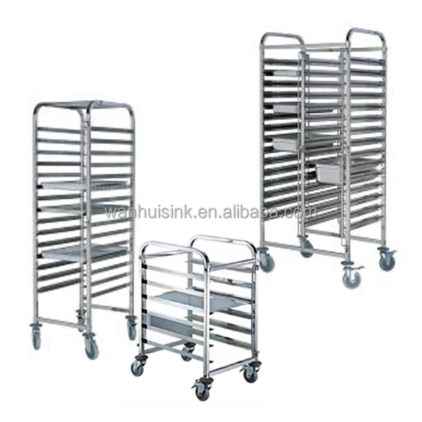 Durable hotel restaurant bakery equipment bread cooling rack stainless steel gn trolley for 40x60