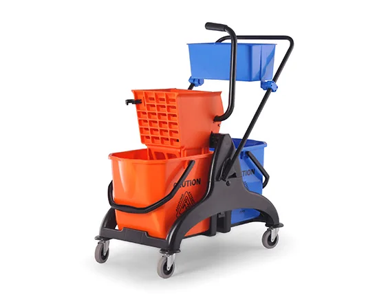 34L Down Press Double Cleaning Bucket and Mop Wringer Bucket 17L X 2