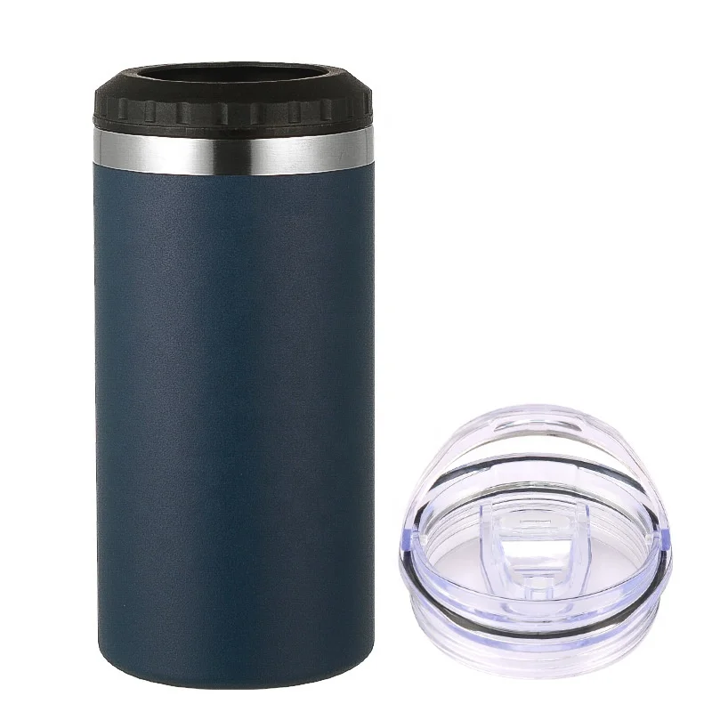 Beuachy hot sale 16oz steel multi  can cooler 2 lids beer holder stainless steel insulated beer mug vacuum tumbler