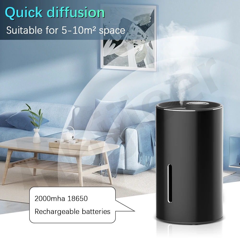 Modern Rechargeable Usb Car Portable Nebulizer Essential Oil Electric Mist Scent Machine Efficiency Scent Aroma Diffuser