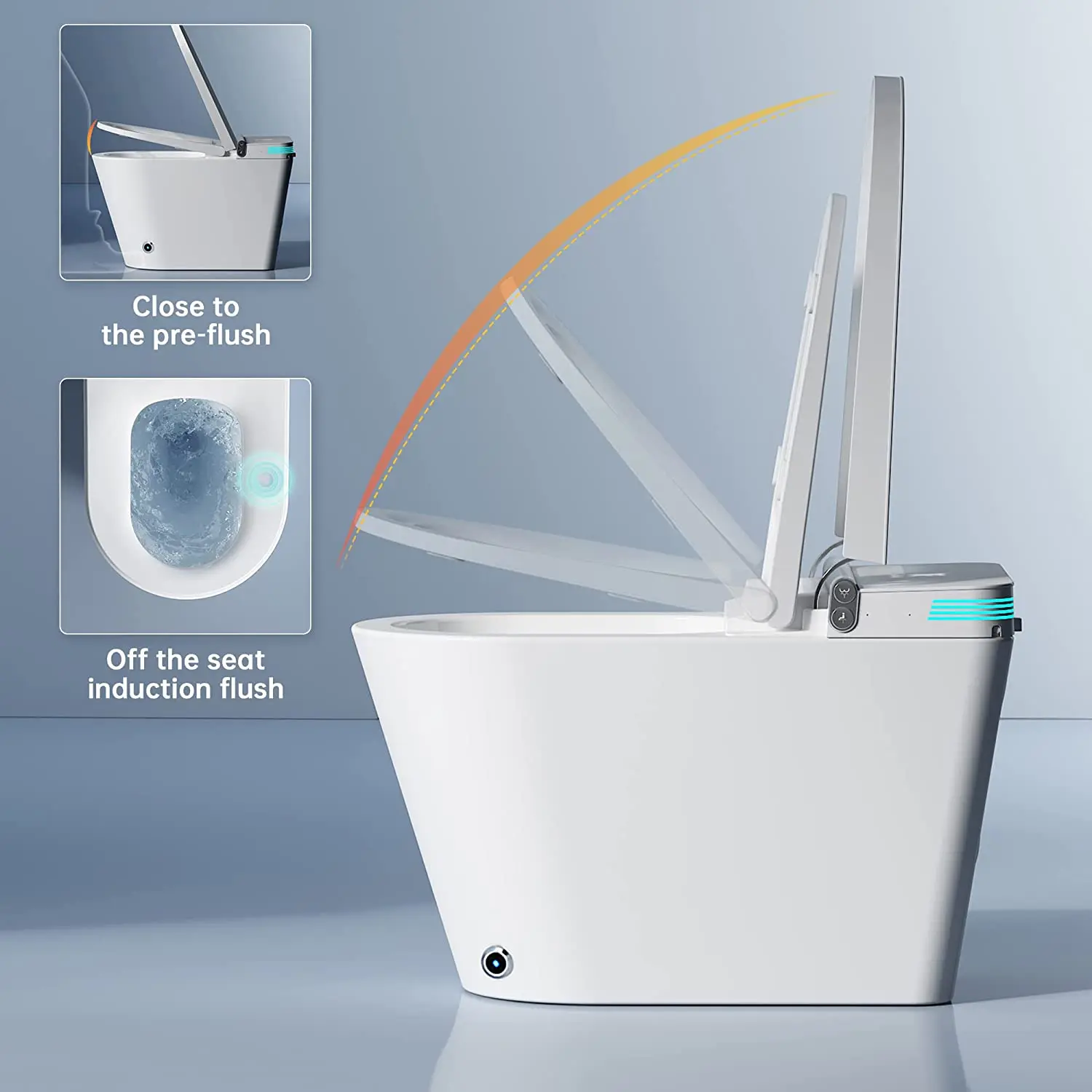 New design foot sensor flushing auto open lid female cleaning nozzle cleaning smart bidet ceramic modern smart toilet toilets