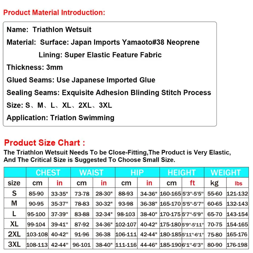 High Quality 3mm Smooth Yamamoto Neoprene Professional Triathlon Sleeveless Wetsuit For Men and Women Universal