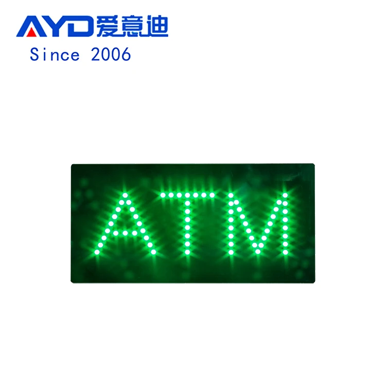 Led indoor hanging bright advertising light plate acrylic open ATM letter signs LED ATM inside sign board for bank