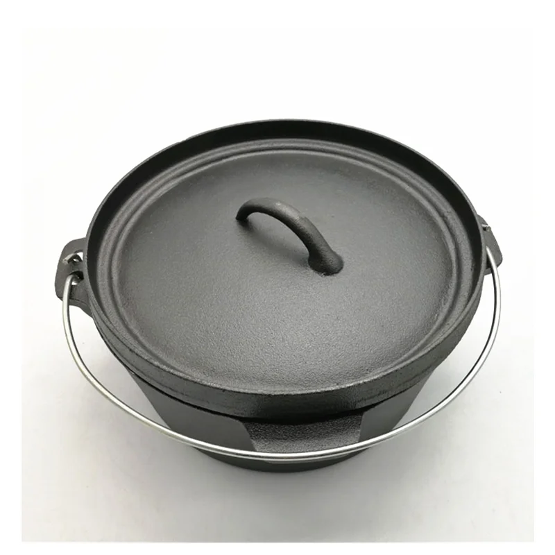 Campfire Pre Seasoned Cast Iron Camp Oven 4-6 Quart High Quality Vegetable Oil Coating