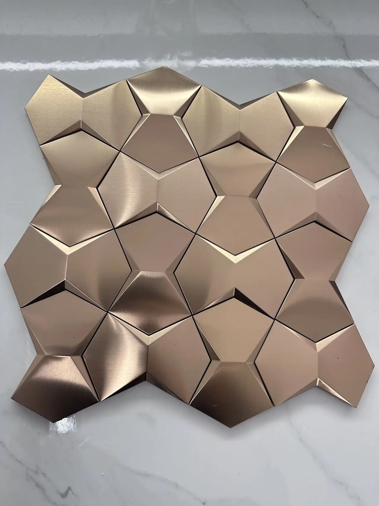 Foshan JBN Metal Stainless Steel Mosaic Gold/Rose Gold/Gray Colors For Wall Use Mesh/Self Adhesive Mounted Water-Proof Durable