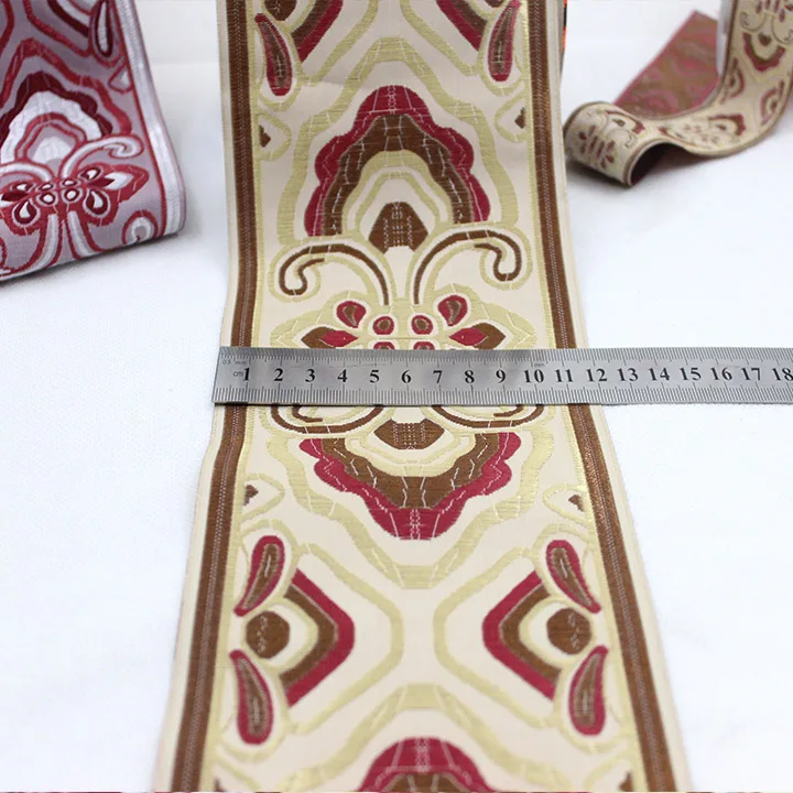 Wholesale 12 CM Width Retro Jacquard Ribbon floral curtain Lace Trim tape