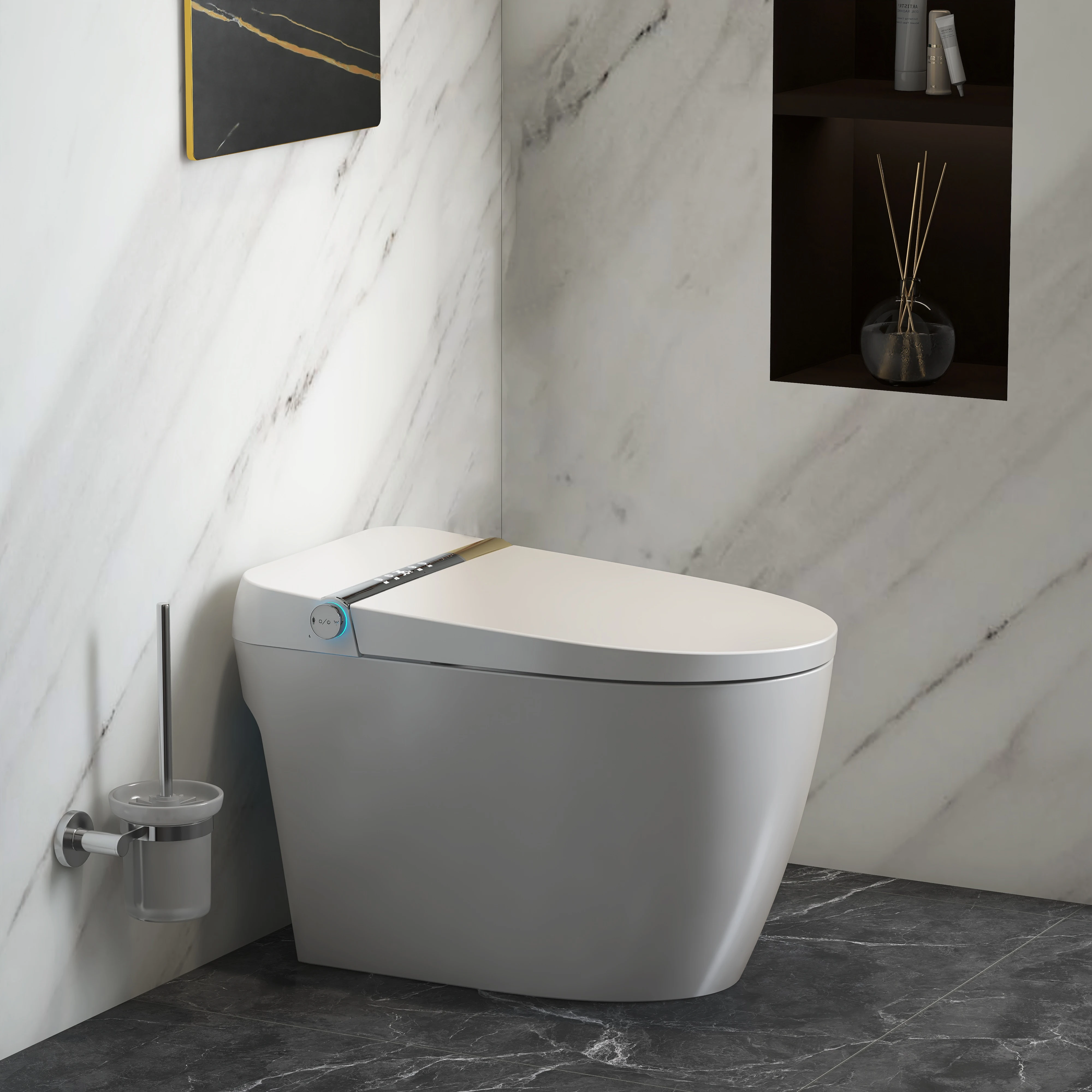 Modern Radar Sensor Luxury Bathroom Wc Ceramic Floor Mounting Intelligent Smart Toilet With Built In Water Tank
